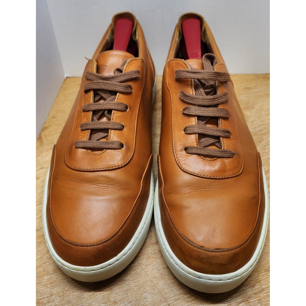 JAK Nova Tan Leather Low Top Sneakers Mens 43 Brown Made in Portugal